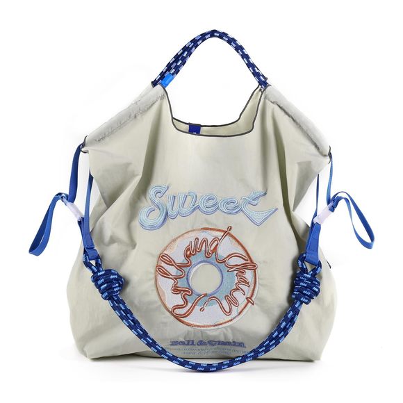 Embroidered Doughnut Pattern Tote Bag Leisure Shoing Bag, 15X16 ^_^ - Picture 1 of 7